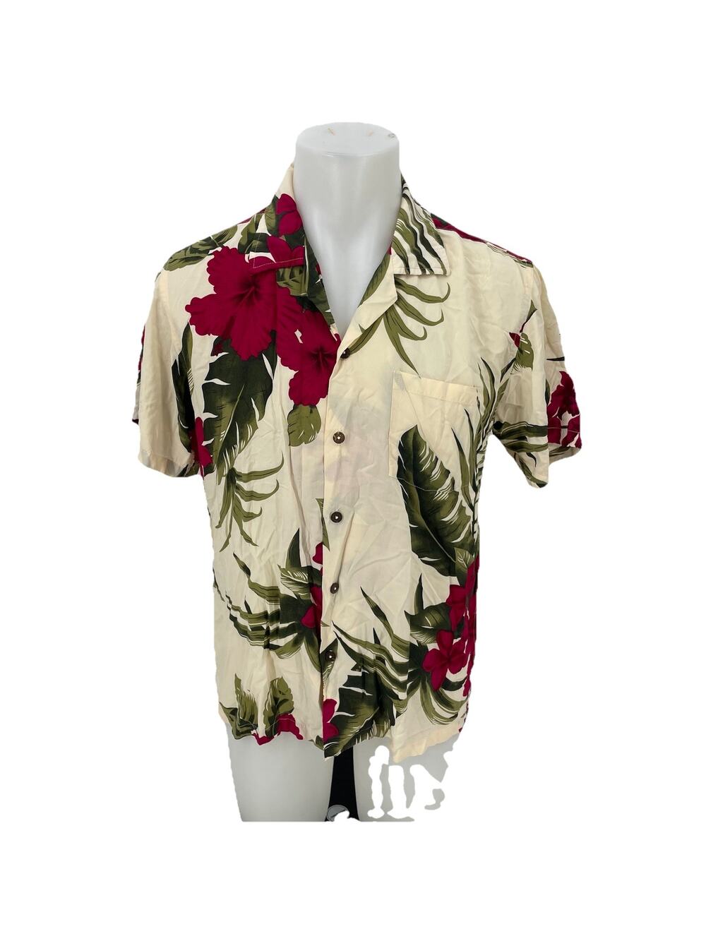 Favant Hawaiian Shirt Men Medium Floral Print Short Sleeve Summer Beach 46-7